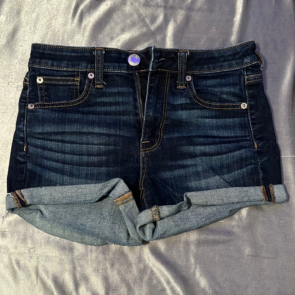 Denim hi-rise shorts